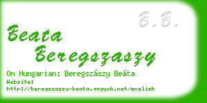 beata beregszaszy business card