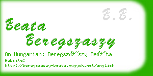 beata beregszaszy business card